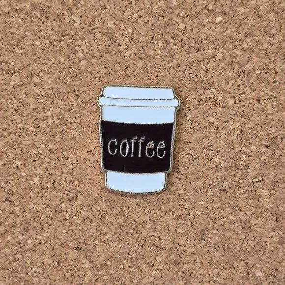 Coffee Cup Tumbler Enamel Pin Jewelry Brooches - Picture 1 of 4
